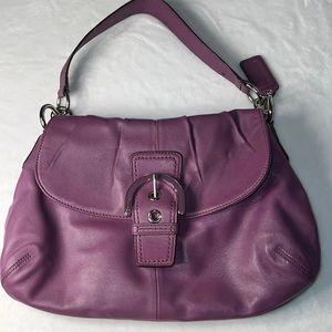 Coach F17217 SOHO Flap Shoulder Bag in Purple